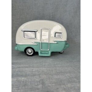 Ceramic Camper Trailer Campervan Planter Garden Decoration  8" Teleflora